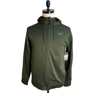 Reebok Full Zip Hoodie Sweatshirt Green